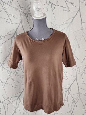 Everlane Brown Supima Cotton Jersey Round Neck Boxy Fit Tee